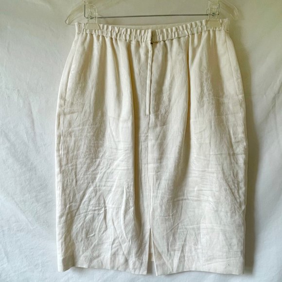 Vintage Cream Brocade Rayon Summer Suit Size 12P - Picture 11 of 14